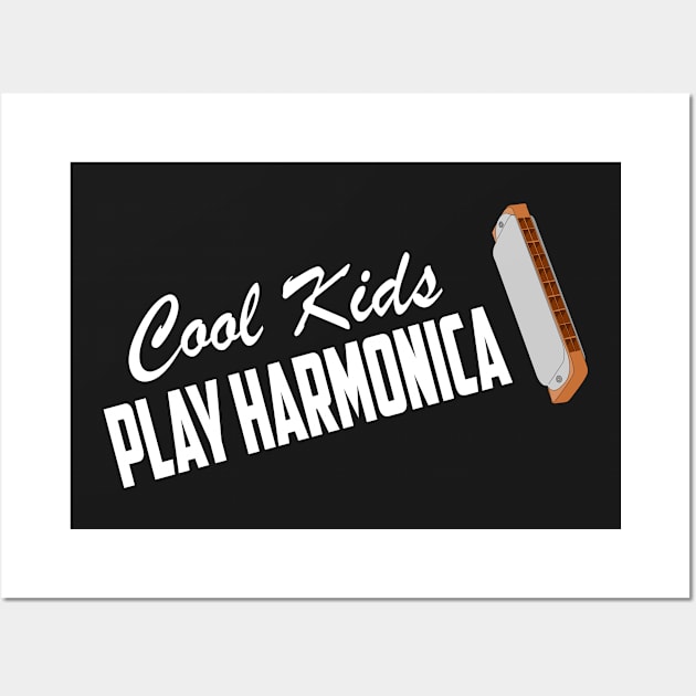 Cool Kids Play Harmonica Wall Art by helloshirts